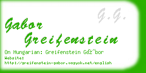 gabor greifenstein business card